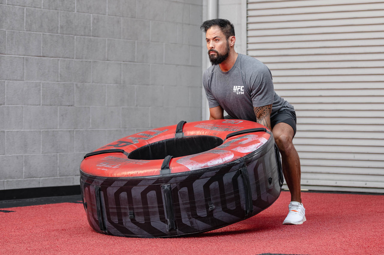 A member lifting a tire